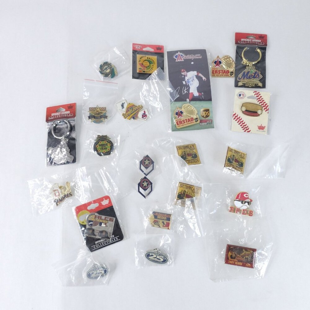 Vintage New York Mets Padres Dodgers Reds Hat Pin Lot World Series All Star MLB